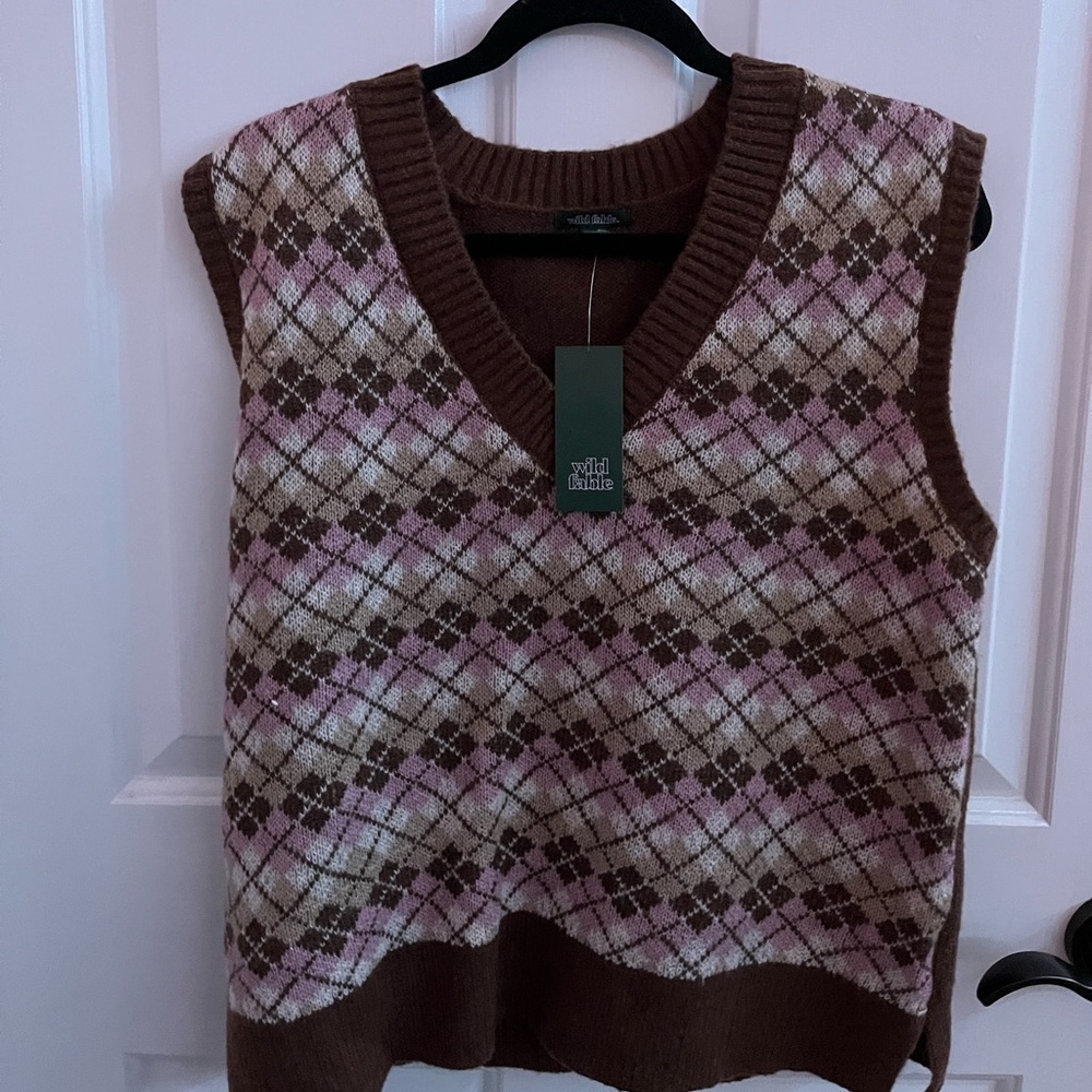 Checkered Sweater Vest